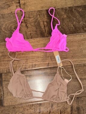 SKIMS Fits Everybody Micro Cording String Triangle Bra/bikini Duo